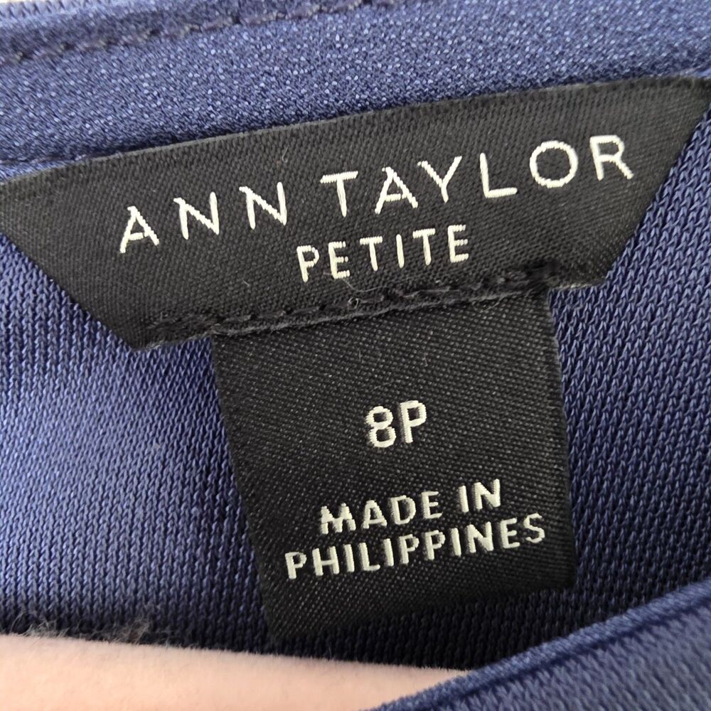 Ann Taylor Tie Front Dress Blue Sz 8p Blue - Picture 4 of 6
